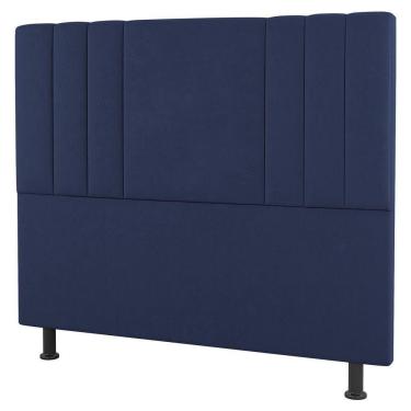 Imagem de Cabeceira Cama Box Solteiro Grace 90cm Suede Azul - Abmaza