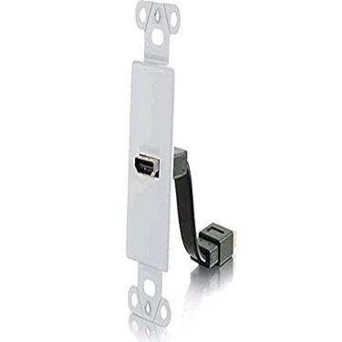 Imagem de C2G 41013 Placa de parede de vídeo composto e áudio estéreo RCA com entrada única, alumínio escovado