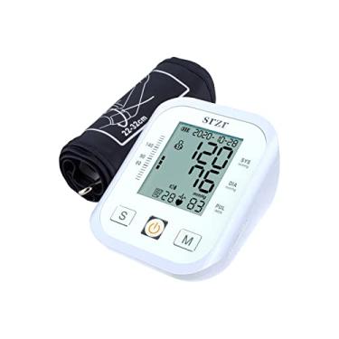 Imagem de Monitor de pressão arterial portátil tipo braçadeira esfigmomanômetro com display LCD Configuração de tempo de armazenamento de dados de medição precisa, tipo D