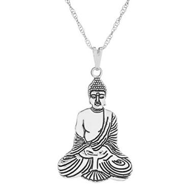 Imagem de Colar Buda 22x30mm - Sunshine Cristais Cor:Prata