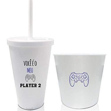 Imagem de Kit Copo com Tampa e Balde - Player 1 - Dia dos Namorados
