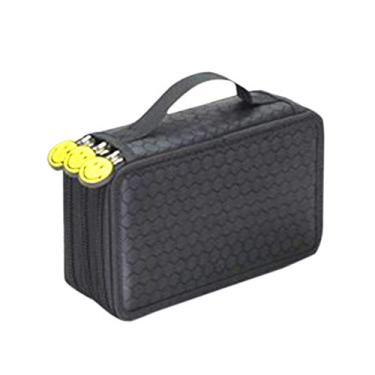 Imagem de Estojo de lápis Elonglin bolsa para caneta prática e grande, multicamadas, com alça para lápis de aquarela, lápis de cor Prismacolor, Crayola, e canetas Marco, 52 compartimentos, preto