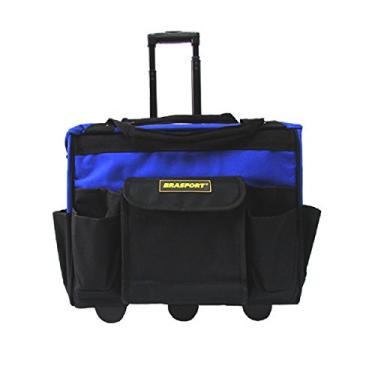 Imagem de BOLSA MALETA EM LONA 19 BOLSOS P/ FERRAMENTAS COM CARRINHO BRASFORT PROFISSIONAL