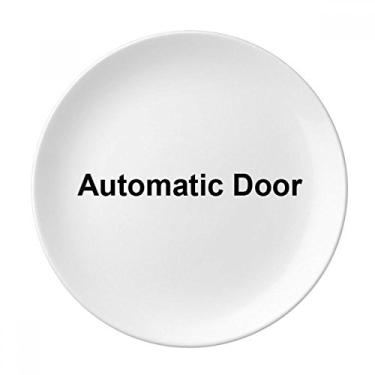 Imagem de Porta Automática Preta Padrão Símbolo Placa Decorativa Porcelana Salver Prato de Jantar