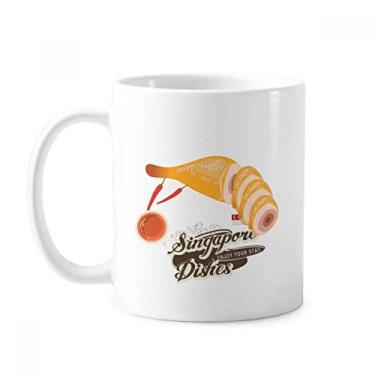 Imagem de Caneca clássica de cerâmica cingapura hainanesa de frango branco com alças 350 ml