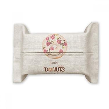 Imagem de Flower Doughnut Sobremesa Sweet Food Suporte de capa de papel para lenços faciais Saco de linho de algodão