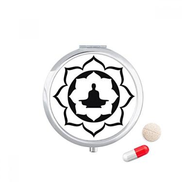 Imagem de Customs Lotus Figure Simple Illustration Pattern Pill Case Pocket Medicine Storage Box Container Dispenser