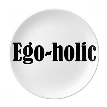 Imagem de Prato de palavra elegante Ego-holic de porcelana decorativa Salver louças de jantar