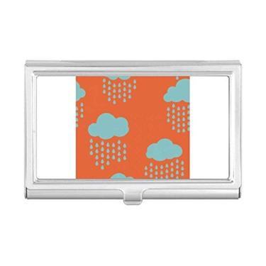 Imagem de Capa para cartão de visita com estampa laranja e gotas de chuva