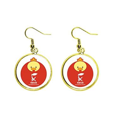 Imagem de Brinco feminino de gota dourada com orelhas de galinha de lixo nocivo de classificação