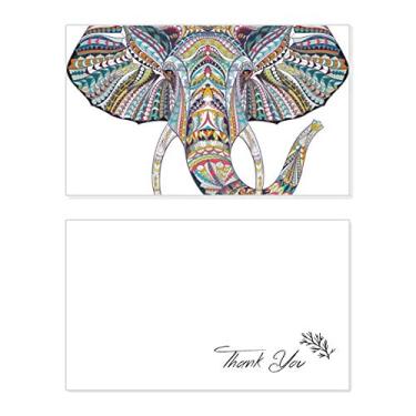 Imagem de Design de elefante colorido estilo mosaico, cartão de agradecimento, aniversário, saudações, casamento, agradecimento