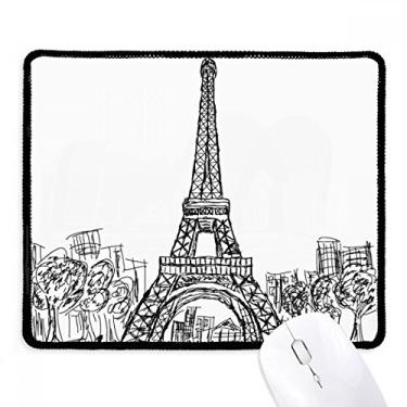 Imagem de Eiffel Tower Square France Paris Mousepad com borda costurada e borracha para jogos