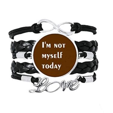 Imagem de OFFbb-USA Not Myself Bad Mood Art Deco Presente Pulseira Fashion Acessório Amor Pulseira de Couro Trançado Pulseira Presente