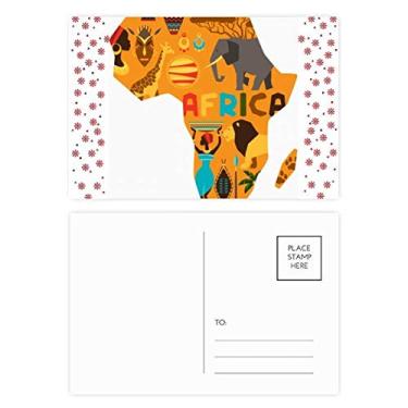 Imagem de Mapa da África Elefante Ilustração Savana Africana Natal Natal Celebração Cartão Postal Bênção Cartão de Correio
