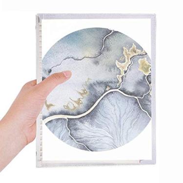 Imagem de Caderno abstrato de aquarela com tinta sombreada, diário de folhas soltas recarregável