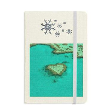 Imagem de Caderno de imagem natureza ilha em forma de coração oceano diário grosso flocos de neve inverno