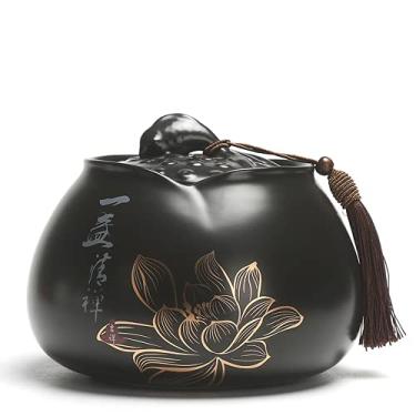 Imagem de Caixa de armazenamento de chá retrô de cerâmica Puer Tea Caddy pote de doces para casa
