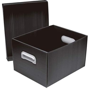 Imagem de Caixa Organizadora The Best Box M 370x280x212 Preto - 01 Unidade Polibras, Preta