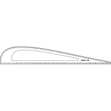 Imagem de Régua para Alfaiataria e Modelagem em PAI Branco 3 mm C-10N – Trident, Trident, C-10N, Branco Espessura 68, 5 x11 cm