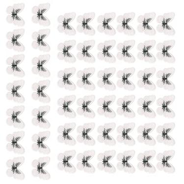 Imagem de Aplique de tecido, 50 peças de remendo de borboleta lavável para costura ou decoração para artesanato (branco (cor 2))