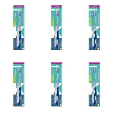 Imagem de Kit C/06 Kess Compact Escova Dental Macia Cores Variadas