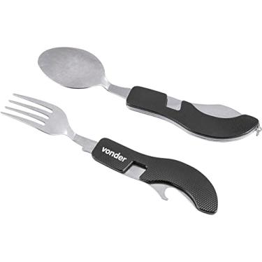 Imagem de Vonder, Canivete Multiuso, Em Aço Inox, Com Talheres, 4 Em 1.