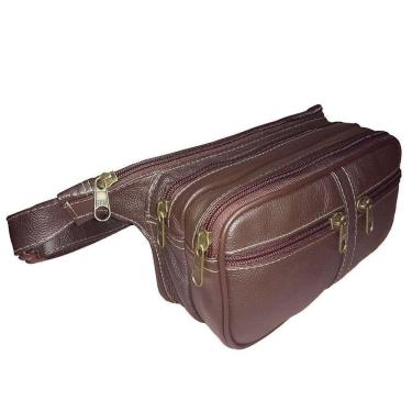 Imagem de Pochete Retangular Grande Feita De Couro Bovino