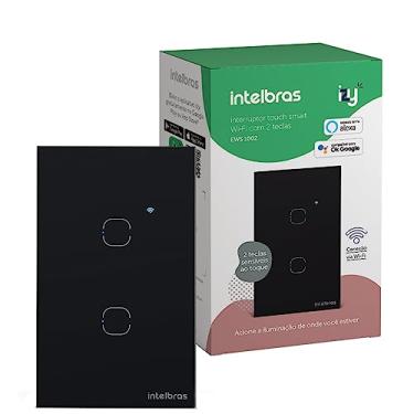 Imagem de Interruptor Touch Inteligente Compatível Com Alexa Com 2 Teclas EWS 1002 Preto Intelbras