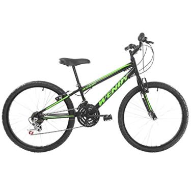 Imagem de Bicicleta Masculina Infantil Passeio Aro 24 Wendy Vbrake,Preto Verde