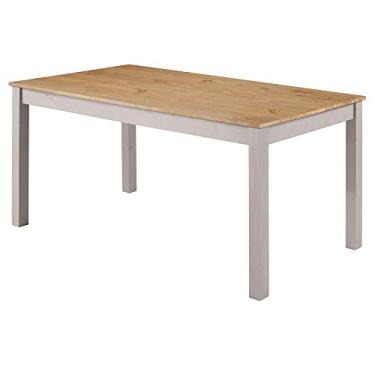Imagem de Mesa de Jantar de Madeira Maciça - 75,5 Alt X 150 Larg X 75 Prof - Móveis para Sala e Cozinha, Móvel para Casa - Acabamento em Cera, Cinza Lavado - PENSE DENTRO DA CAIXA