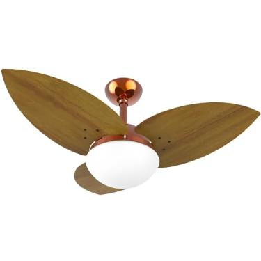 Imagem de Ventilador De Teto Lótus 1025 3 Pás MDF Na Cor Cobre Verniz e Imbuia Potente Silencioso Luxo Infinity - 127v ou 220v (127v Cobre com 3 Pás Imbuia)