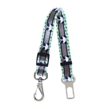 Imagem de MY PET BRASIL Cinto De Segurança Para Cães 80Cm Regulável Adaptador De Carro Para Cachorros Guia Pet Transporte Viagem E Passeio Modelo Universal Estampa Panda