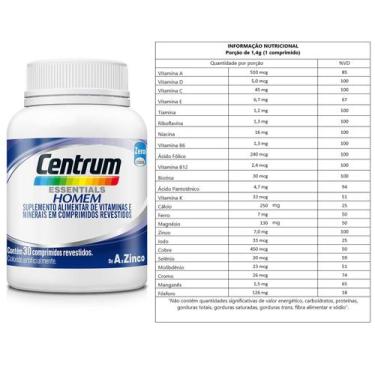 Imagem de Vitamina Centrum A-Z Homem Essentials 30 Comprimidos