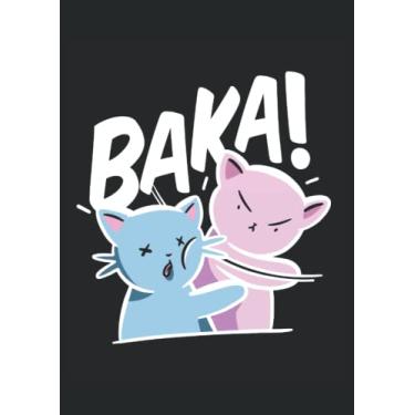Imagem de Baka Anime Cat Slap Japanese: Notebook DIN A4 COLUMN 120 Pages - 8.27" x 11.69" ( 21 x 29.7cm)|Anime Notebook| Anime Planner| Notebook for Anime Lovers