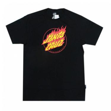 Imagem de Camiseta Santa Cruz Flaming Dot Front Masculina Preto
