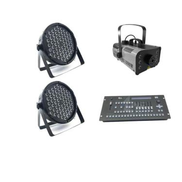 Imagem de Kit 2 Par Leds + Máquina De Fumaça 1200W + Mesa Pilot