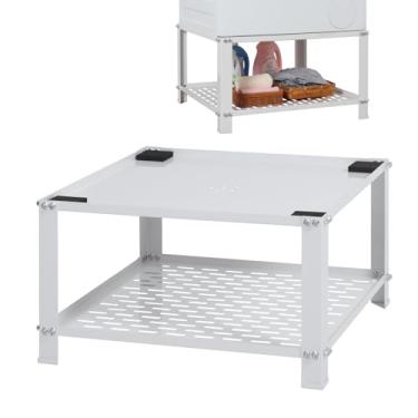 Imagem de LUCKUP Pedestal de lavanderia com prateleira de armazenamento - suporte universal para máquina de lavar base de metal resistente, 27,5 L x 27,5 L x 15,75 A, ajuste universal capacidade de 317,5 kg,
