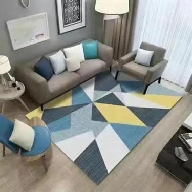Imagem de Decoração de mesa de chá para sala de estar, tapete grande, lateral da cama do quarto, almofadas macias e antiderrapantes para os pés, cor 1, cerca de 100x160cm