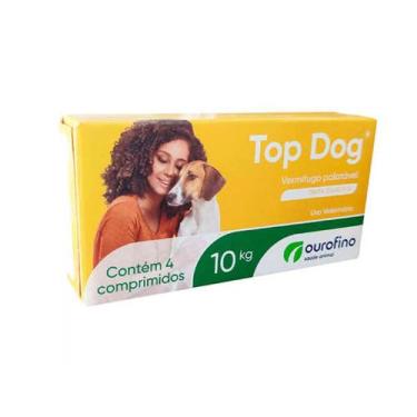 Imagem de Vermifugo Top Dog Para Cães De Até 10 Kg - 4 Comprimidos - Ouro Fino