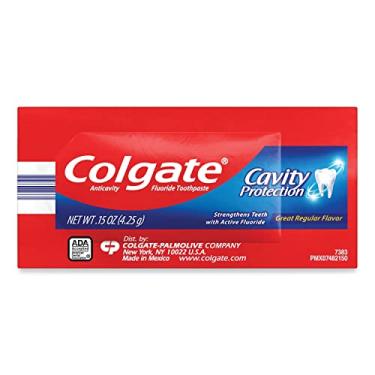Imagem de Colgate Pasta de dente com proteção contra cavidades, tamanho de viagem de uso único. 425 g (pacote com 25)
