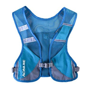 Imagem de AONIJIE Colete de corrida ultraleve para homens e mulheres, mochila de hidratação respirável refletiva para caminhadas, acampamento, maratona, ciclismo, corrida (azul)