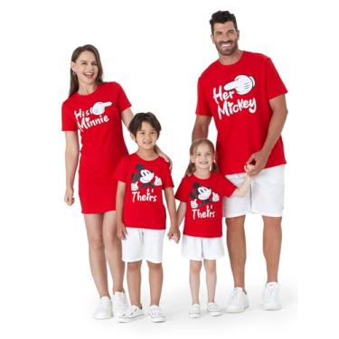 Imagem de Disney Mickey and Friends Family Matching Outfits Mommy and Me Dresses Camiseta Manga Curta Bodycon Conjunto Combinando Vermelho, Vermelho, M