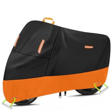 Imagem de Capa de motocicleta impermeável ao ar livre 300D Oxford Heavy Duty Oxford Proteção solar todas as estações serve para até 243 cm Dirt Bike Fat Boy Fat Bob Africa (3XL: 243 x 94 x 127 cm)