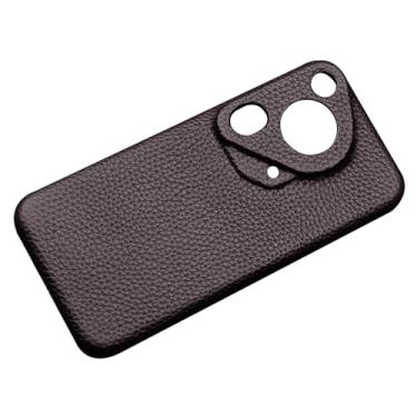 Imagem de POYUFRG Marrom, 70 Ultra, capa de couro real para Huawei Pura 70 Ultra/70 Pro/70 Pro+/70, capa macia feita à mão, fina, leve, durável com proteção para lente da câmera