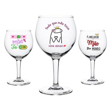 Imagem de 1 Taça Vidro Gin/Vodka 630ml Drinks Personalizada Dia Das Mães Lembrancinha Decorada Flork Meme A Mãe Ta On Melhor Mãe Do Mundo Presente Criativo (Tudo que mãe toca vira amor)