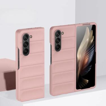 Imagem de Capa de telefone de plástico rígido para Samsung Galaxy Z Fold 6 5 4 3 Fold6 Fold5 Fold4 Fold3 5G Capa protetora, rosa, para Samsung Galaxy Z Fold4