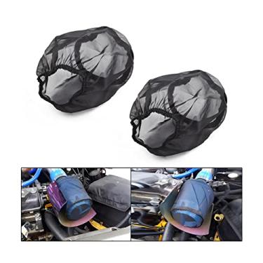 Imagem de AICEL Embalagem de filtro de ar, 2 peças universal de filtro de ar frio automático capa protetora à prova de poeira, filtro de ar automotivo à prova d'água para filtros de entrada de ar de alto fluxo, acessórios de carro (pequeno)