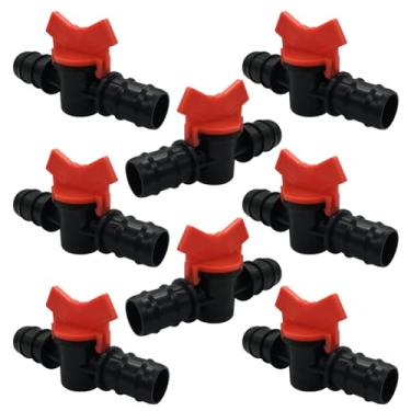 Imagem de BesNPT Válvula de irrigação por gotejamento de 3/10.2 cm serve para tubo de gotejamento de 3/10.2 cm Interruptor de desligamento em linha Válvula farpada para sistema de irrigação de jardim e gramado