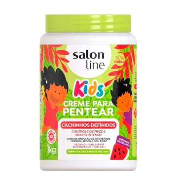Imagem de Salon Line, Creme de Pentear Infantil, Cachinhos Definidos, Controle de Frizz e Brilho Intenso, Vegano - Cabelos Ondulados, Cacheados e Crespos, 1 Kg