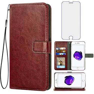 Imagem de Asuwish Compatível com iPhone 7 Plus, 8 Plus, 7/8 Plus, protetor de tela de vidro temperado e capa flip de couro, acessórios para porta-cartões, capas para celular para iPhone 7s 7s + 7 8s 8+ Phones8